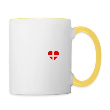 hej Denmark fan, Travel, Hobby, Copenhagen - Contrasting Mug - white/yellow - Right