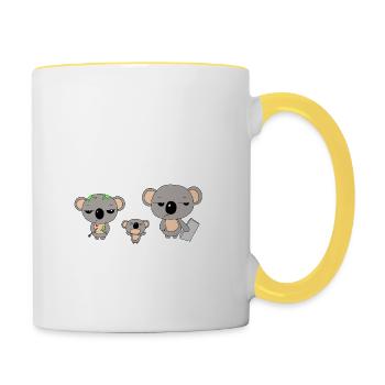 Koala Parenting Life - Tasse zweifarbig - Weiß/Gelb - Rechts