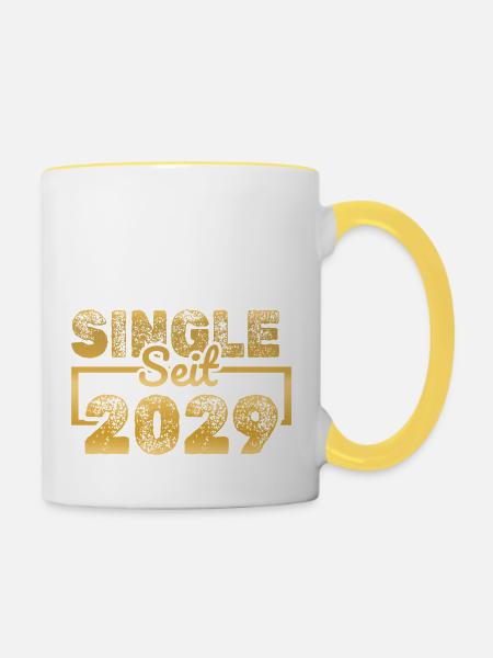 2029 - Tasse zweifarbig - Weiß/Gelb