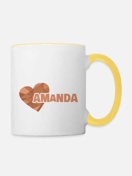 Geschenk für Amanda - Tasse zweifarbig - Weiß/Gelb