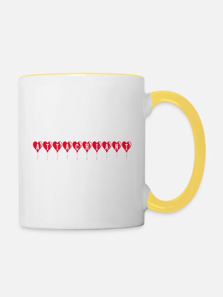 Herzballons binden - Tasse zweifarbig - Weiß/Gelb