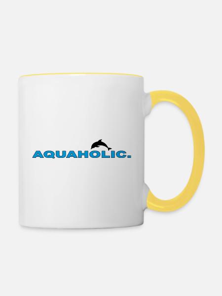 AQUAHOLIC - Tasse zweifarbig - Weiß/Gelb
