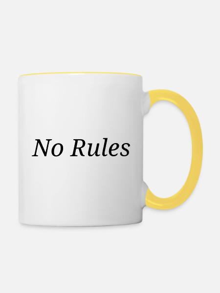 No Rules - Tasse zweifarbig - Weiß/Gelb