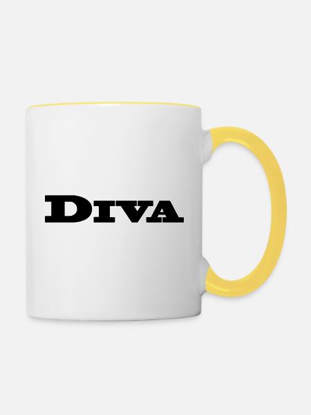 DIVA - Tasse zweifarbig - Weiß/Gelb