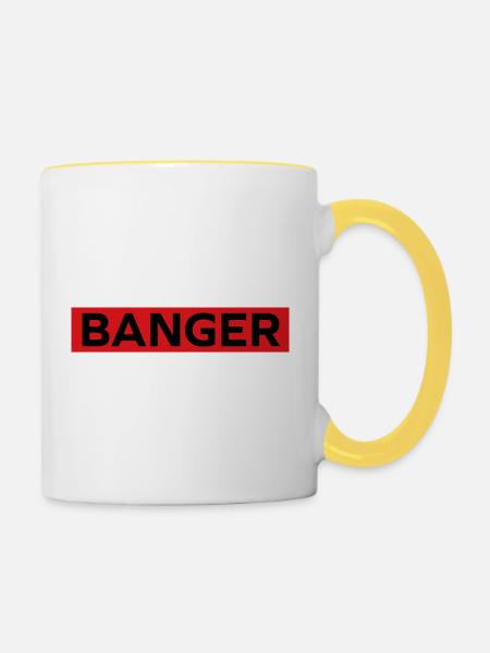 Banger - Tasse zweifarbig - Weiß/Gelb