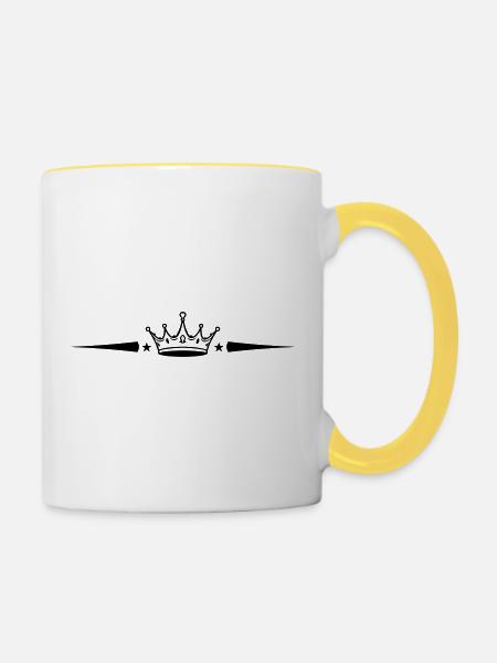 Krone Element - Tasse zweifarbig - Weiß/Gelb