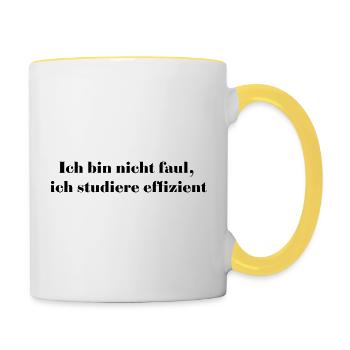 I'm not lazy, I'm studying efficiently - Contrasting Mug - white/yellow - Right