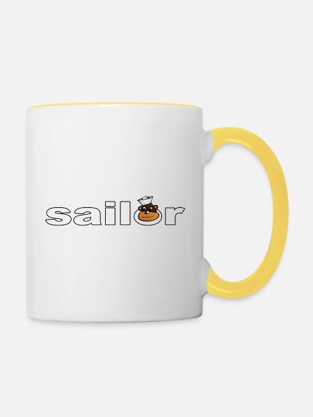 SAILOR - Tasse zweifarbig - Weiß/Gelb