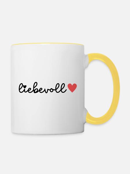 LIEBEVOLL liebevoll - Tasse zweifarbig - Weiß/Gelb