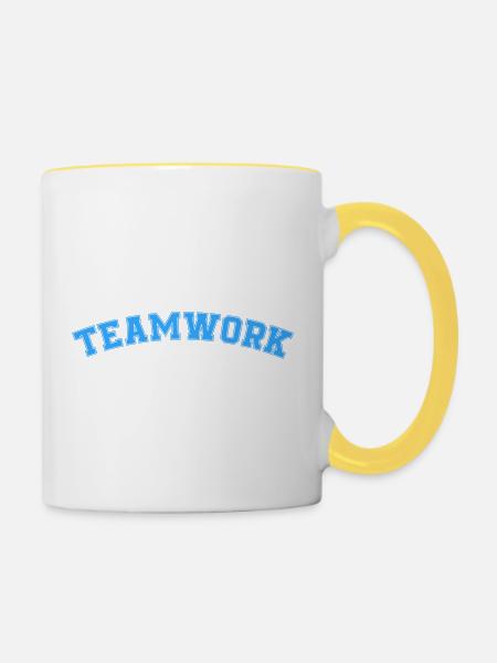 Teamwork - Tasse zweifarbig - Weiß/Gelb
