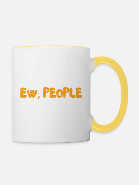 Igitt, Leute - Tasse zweifarbig - Weiß/Gelb