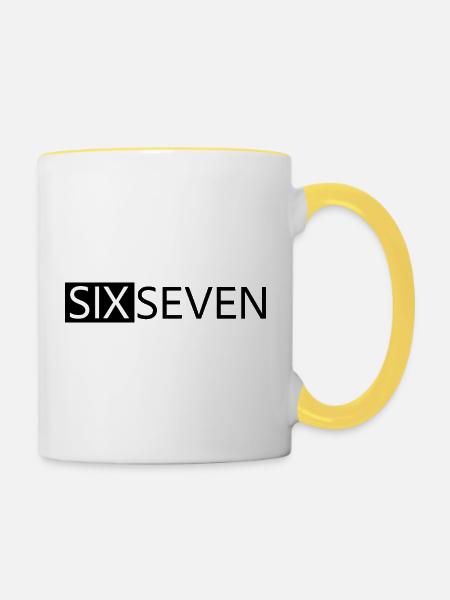 SIXSEVEN - Tasse zweifarbig - Weiß/Gelb