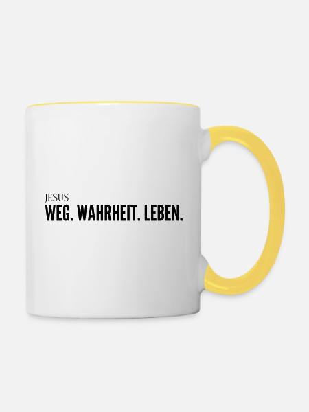 Jesus Christus - Tasse zweifarbig - Weiß/Gelb