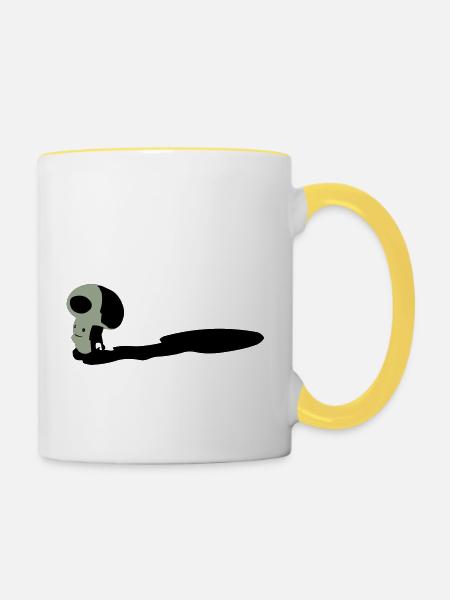 Pilzkopf - Tasse zweifarbig - Weiß/Gelb