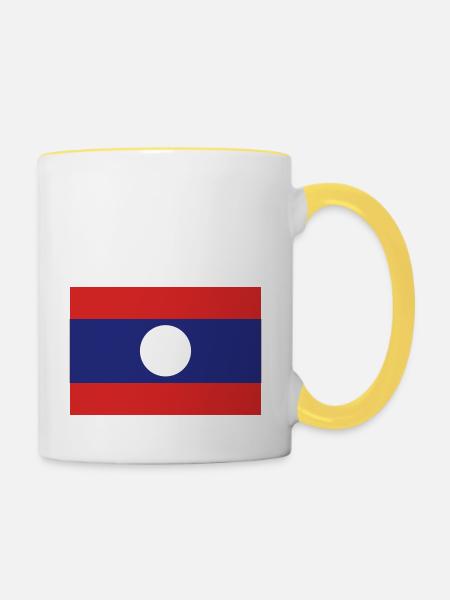 Laos - Tasse zweifarbig - Weiß/Gelb