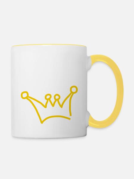 krone - Tasse zweifarbig - Weiß/Gelb