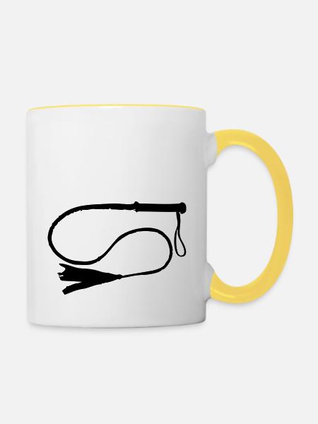Peitsche - Tasse zweifarbig - Weiß/Gelb