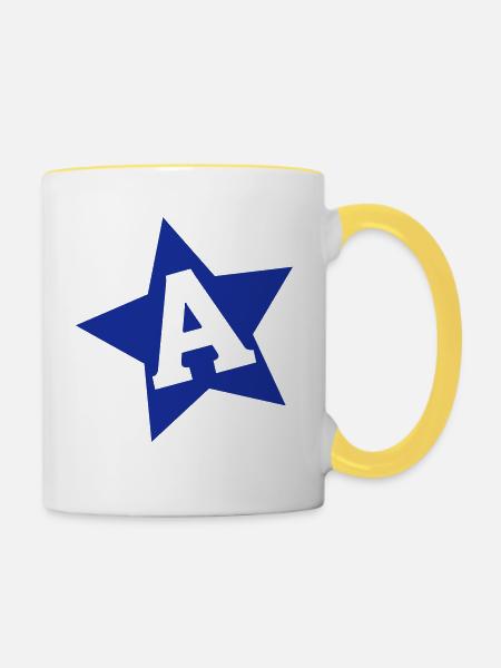 a_stars - Tasse zweifarbig - Weiß/Gelb