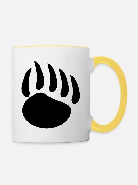 baerentatze - Tasse zweifarbig - Weiß/Gelb