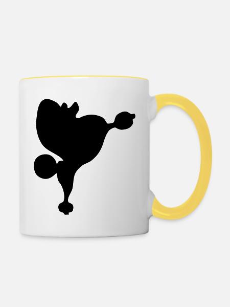Pudel - Tasse zweifarbig - Weiß/Gelb