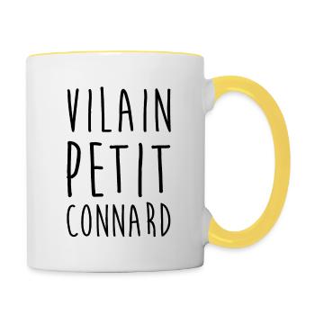Vilain petit connard - Mug contrasté - blanc/jaune - Droite