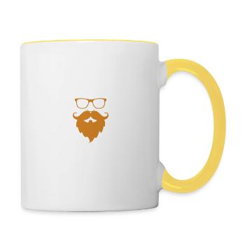 Ginger beard man - Contrasting Mug - white/yellow - Right