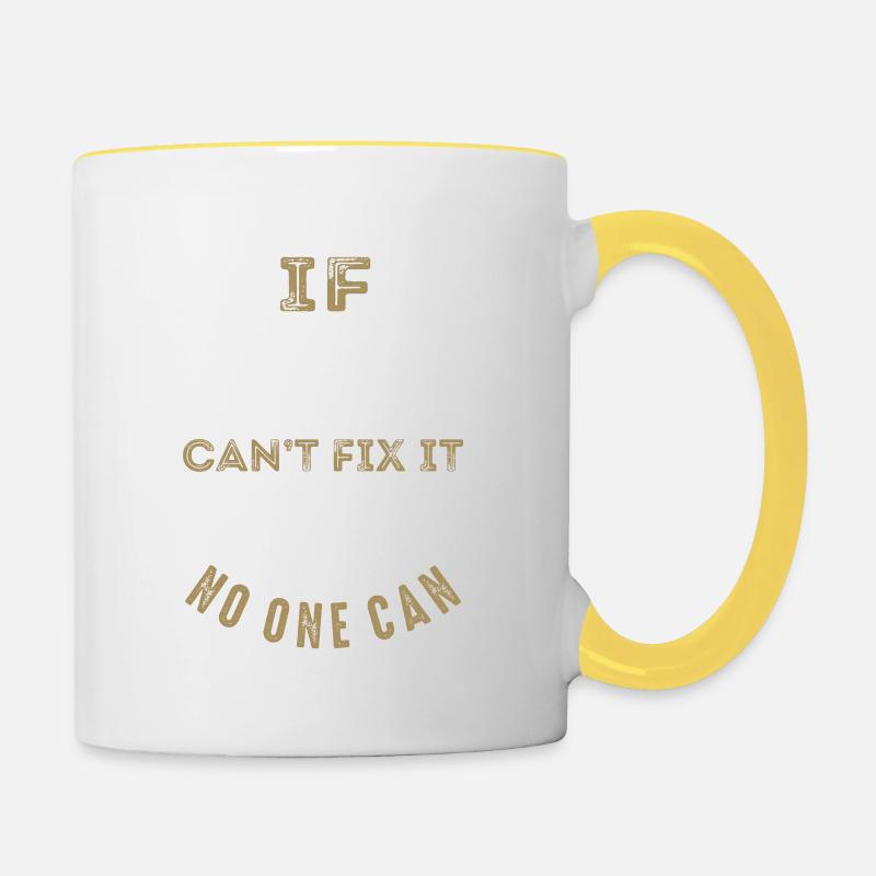 Grandad Can Fix It - Contrasting Mug - white/yellow