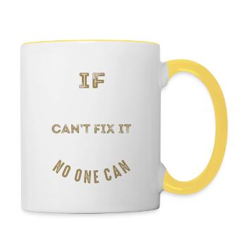 Pops Can Fix It - Contrasting Mug - white/yellow - Right