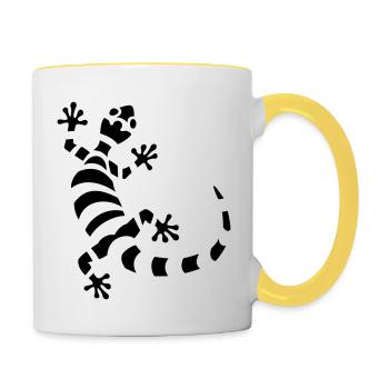 Gecko - Tasse zweifarbig - Weiß/Gelb - Rechts