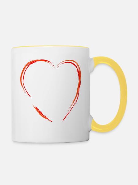 Figure skating Ice skating Ice dance figures - Contrasting Mug - white/yellow