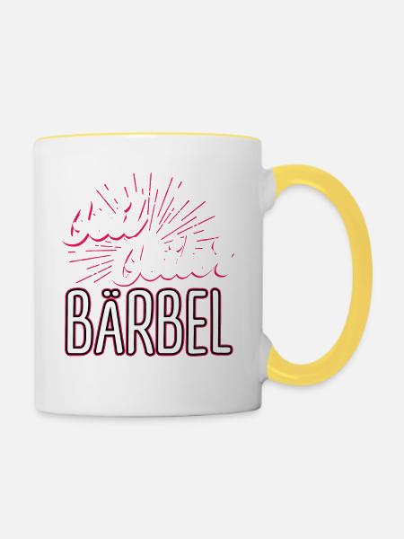 BÄRBEL - geiler - Tasse zweifarbig - Weiß/Gelb