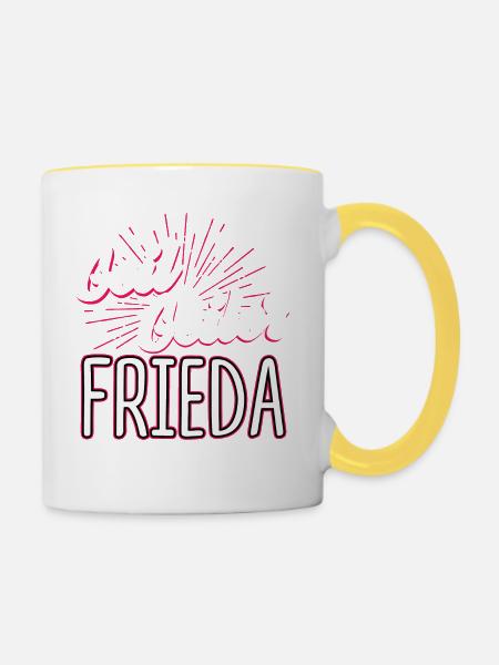 FRIEDA - Geil - Tasse zweifarbig - Weiß/Gelb