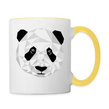 Panda graphique 2 - Mug contrasté - blanc/jaune - Droite