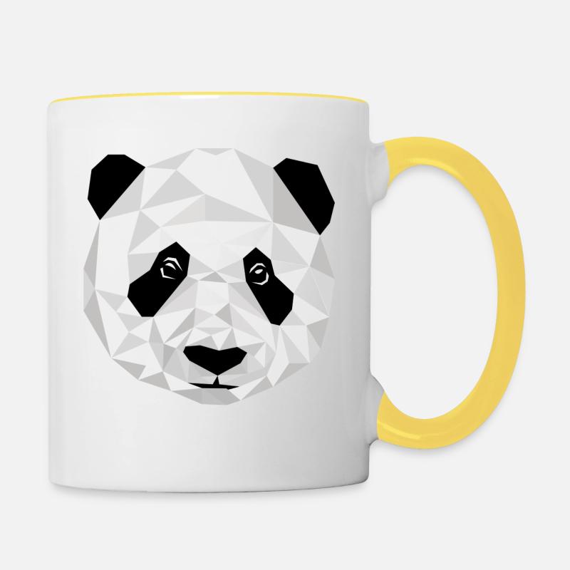 Graphic panda 2 - Contrasting Mug - white/yellow