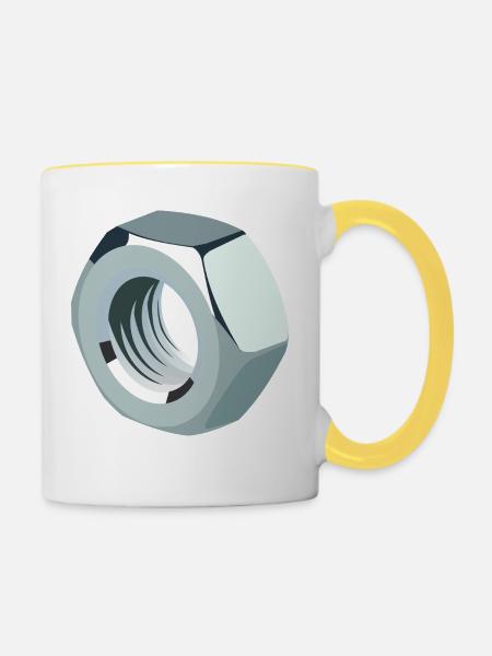 Mutter - Tasse zweifarbig - Weiß/Gelb