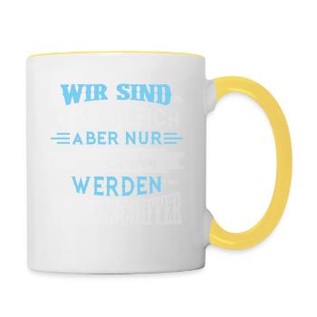 Aber nur die Besten werden BINNENSCHIFFER - Tasse zweifarbig - Weiß/Gelb - Rechts