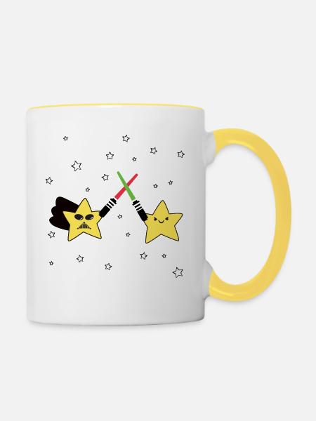 Stars Battle - Tasse zweifarbig - Weiß/Gelb