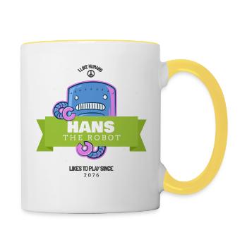 Hans the Robot - Mug contrasté - blanc/jaune - Droite