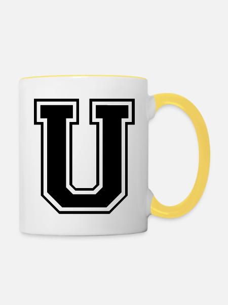 u - Tasse zweifarbig - Weiß/Gelb