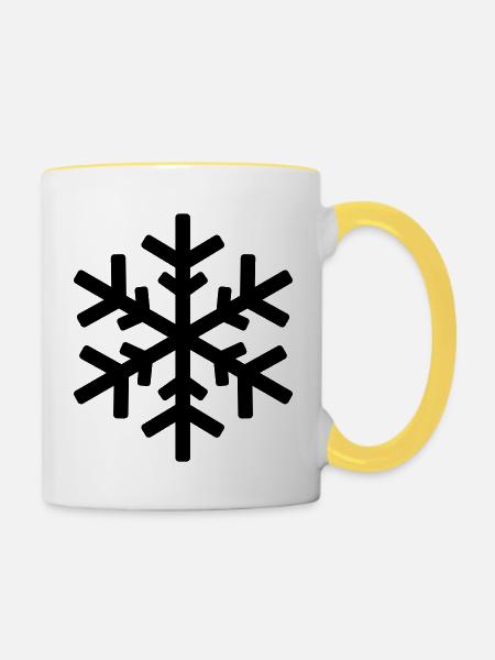 icekristall - Tasse zweifarbig - Weiß/Gelb