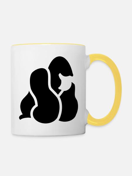 Grossstadt Gorilla Logo - Tasse zweifarbig - Weiß/Gelb