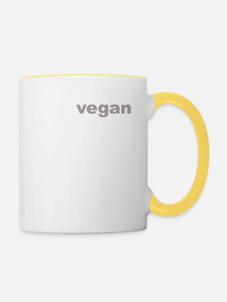 not vegan - Tasse zweifarbig - Weiß/Gelb
