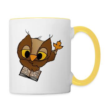 Bucheule Büche Owl - Contrasting Mug - white/yellow - Right