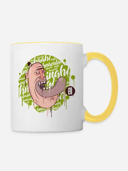 uacala1 - Tasse zweifarbig - Weiß/Gelb