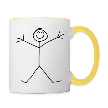 Stick Figure - Contrasting Mug - white/yellow - Right