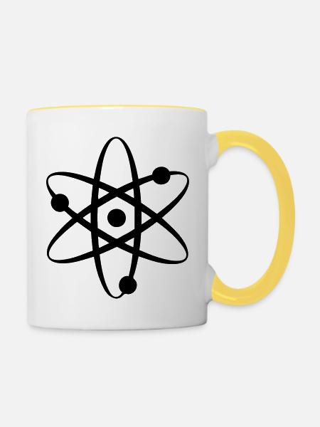 atome wissenschaft nerd - Tasse zweifarbig - Weiß/Gelb