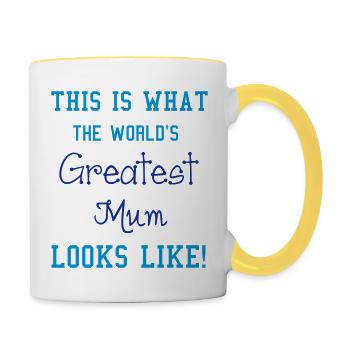 Mum - Contrasting Mug - white/yellow - Right