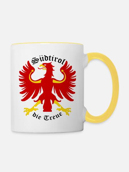 Südtirol - Tasse zweifarbig - Weiß/Gelb