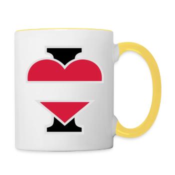 I Love - Tasse zweifarbig - Weiß/Gelb - Rechts