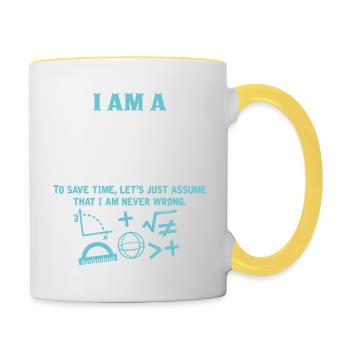 I Am A Math Teacher - Contrasting Mug - white/yellow - Right
